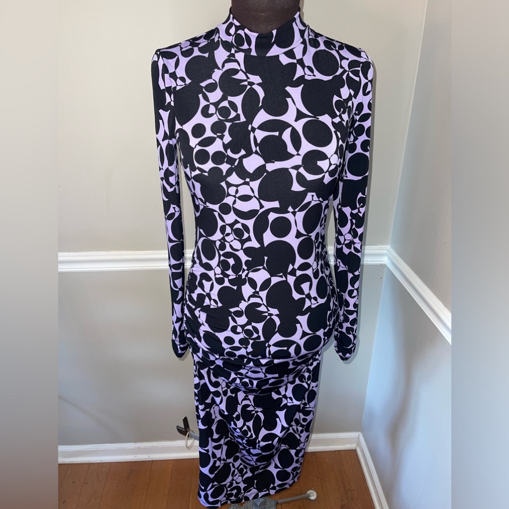 NWT Rachel Parcell Sexy Black Purple Fitted Dress Sz 4